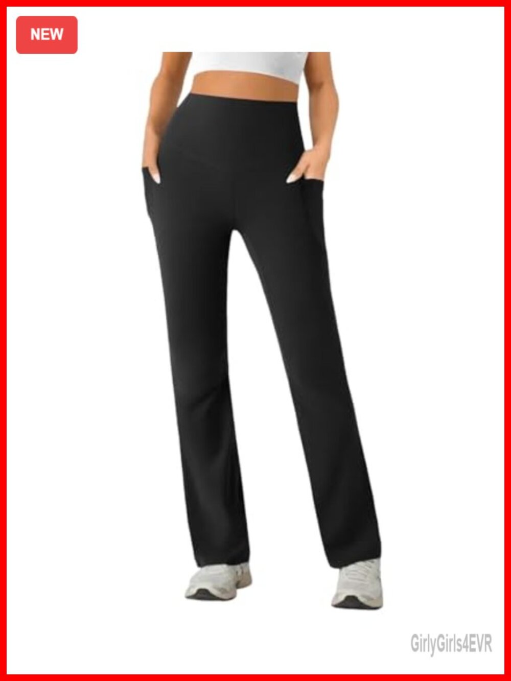 High Waist Yoga Pants Stretchy Casual Trousers with Pockets
